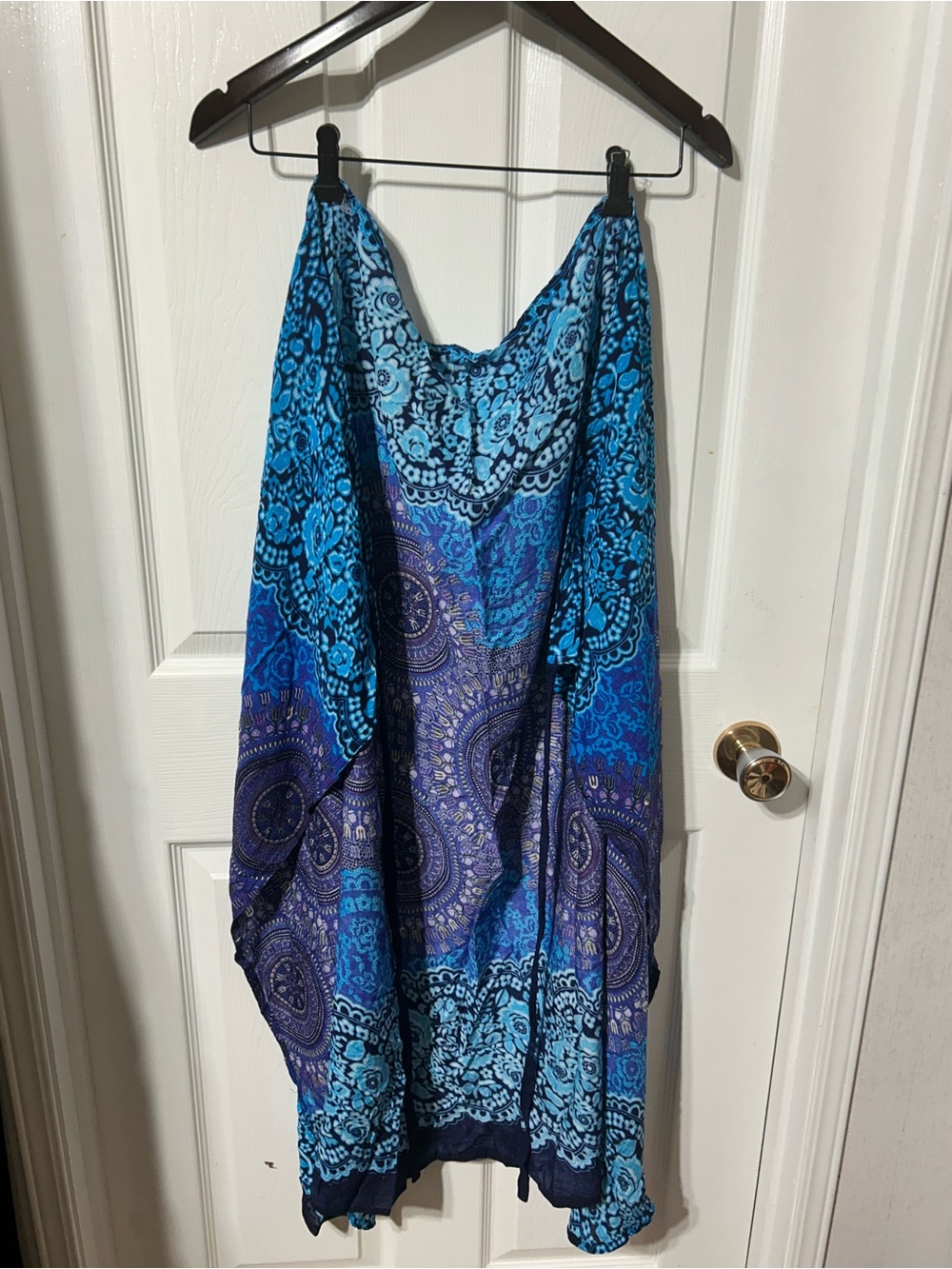 Blue & Purple Printed Midi Wrap Around Skirt - Women - Picture 4 of 4